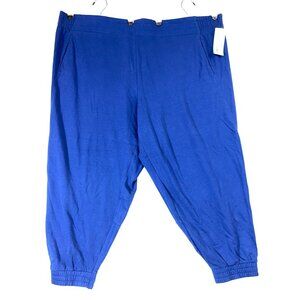 All In Motion Pants Womens 4X Sapphire Blue Cotton Stretch Elastic Waist NWT